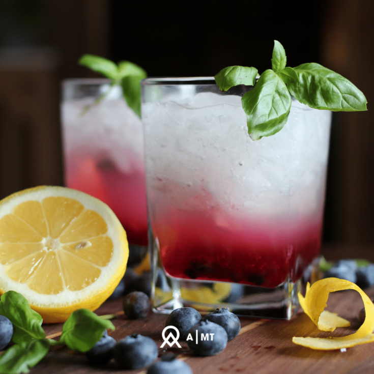 Basil Huckleberry Jam Mocktail